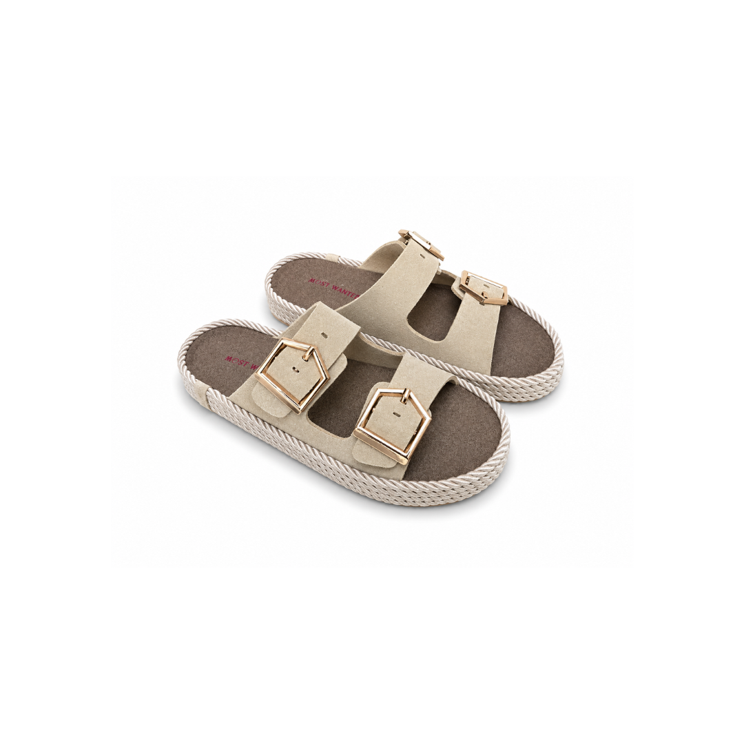 Damen Sandalen mit Doppelriemen & Schnallen – Bequeme Sommerschuhe