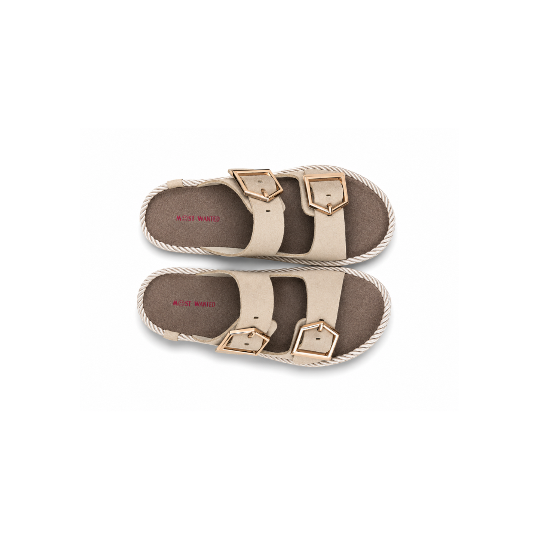 Damen Sandalen mit Doppelriemen & Schnallen – Bequeme Sommerschuhe