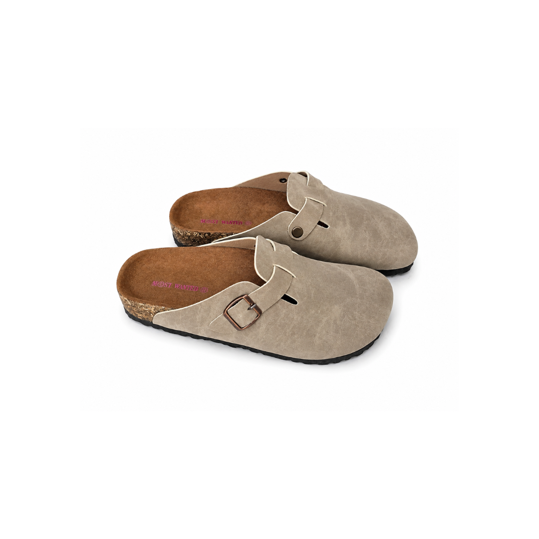 Komfort Kork-Leder Clogs – Bequeme Pantoletten
