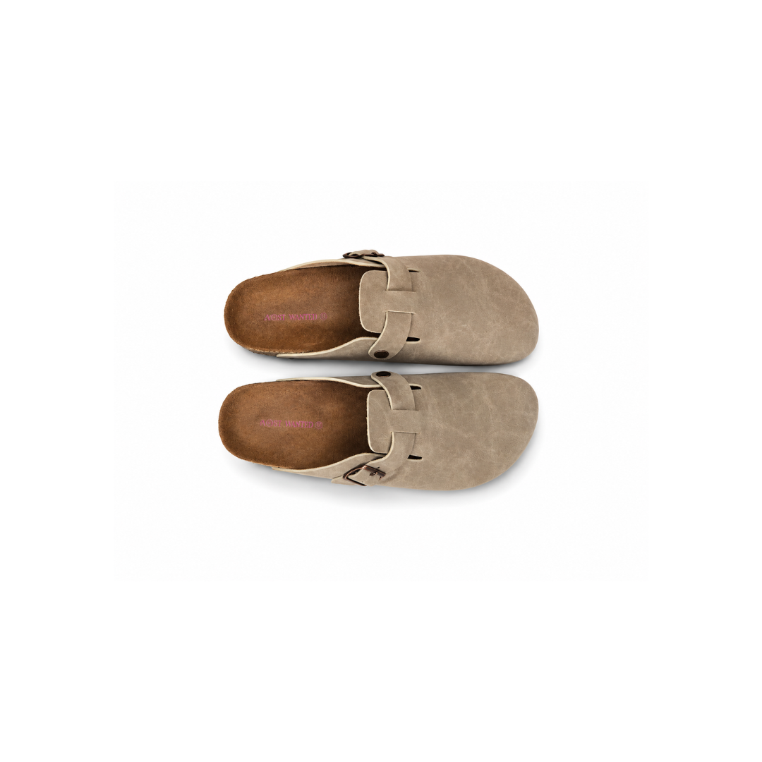Komfort Kork-Leder Clogs – Bequeme Pantoletten