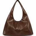Dunkelbraune Hobo-Schultertasche