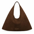 Dunkelbraune Hobo-Tasche in Wildleder-Optik