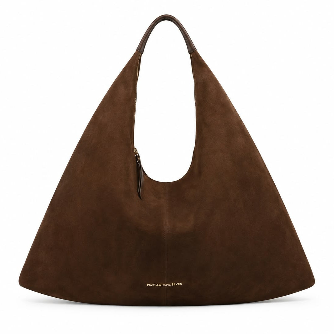 Dunkelbraune Hobo-Tasche in Wildleder-Optik