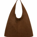 Braune Schultertasche in Wildleder Optik