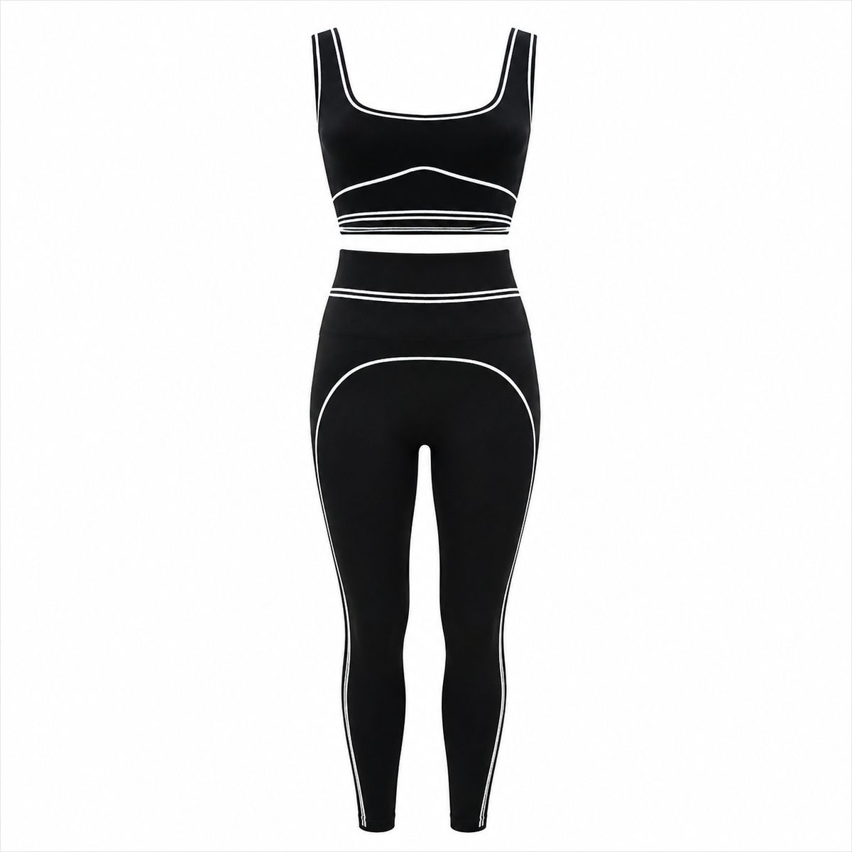 Schwarzes 2-teiliges Activewear Set für Damen