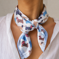Satin Schal Damen – Dackel-Motiv mit Muster