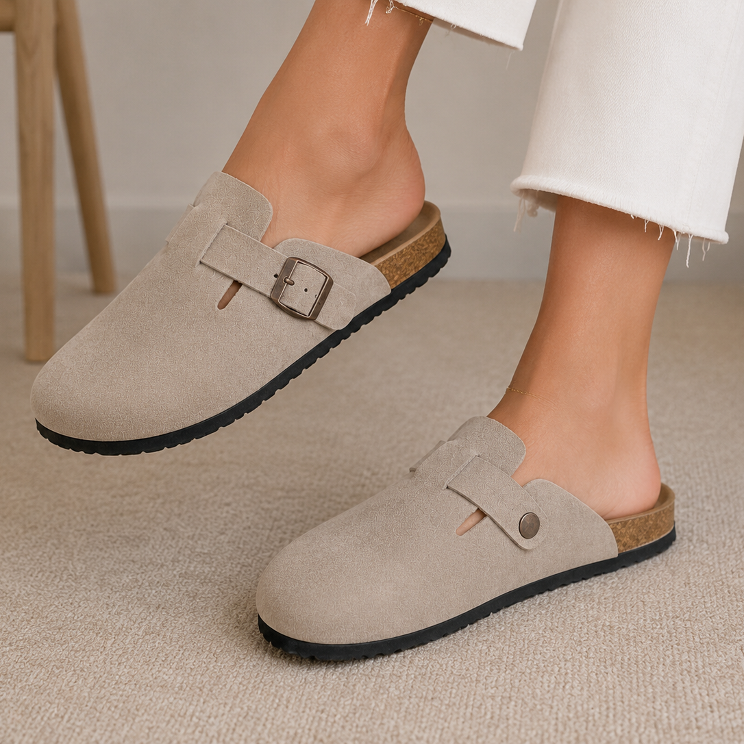 Komfort Kork-Leder Clogs – Bequeme Pantoletten