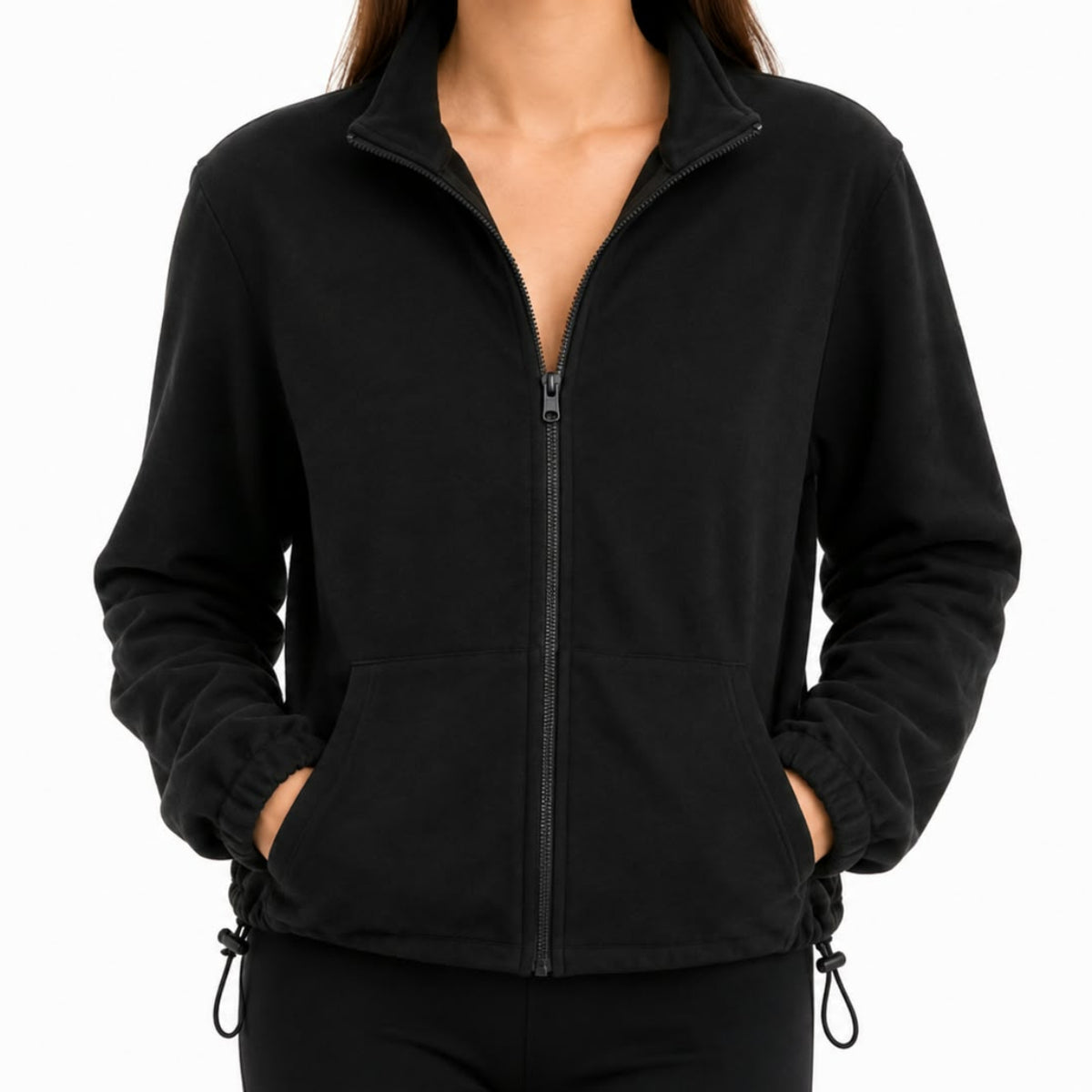 Zip-Sweater Jacke mit Stehkragen – Utility Style