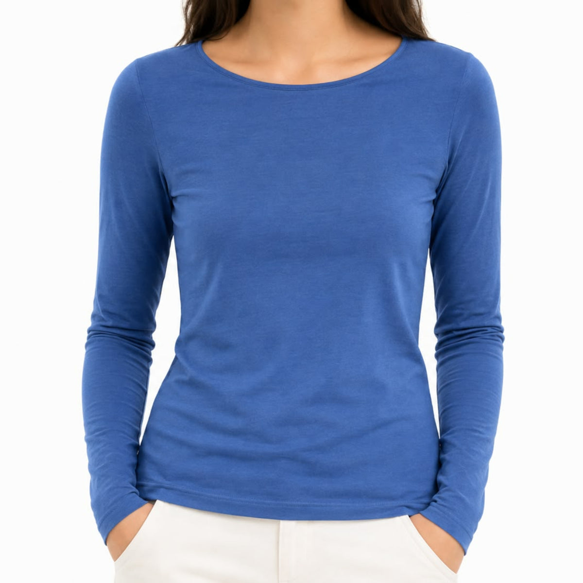Kaschmir Überzieher Damen – Weicher Longsleeve mit Rundhalsausschnitt