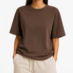 Kaschmir T-Shirt Damen – Oversize Überzieher mit Rundhalsausschnitt