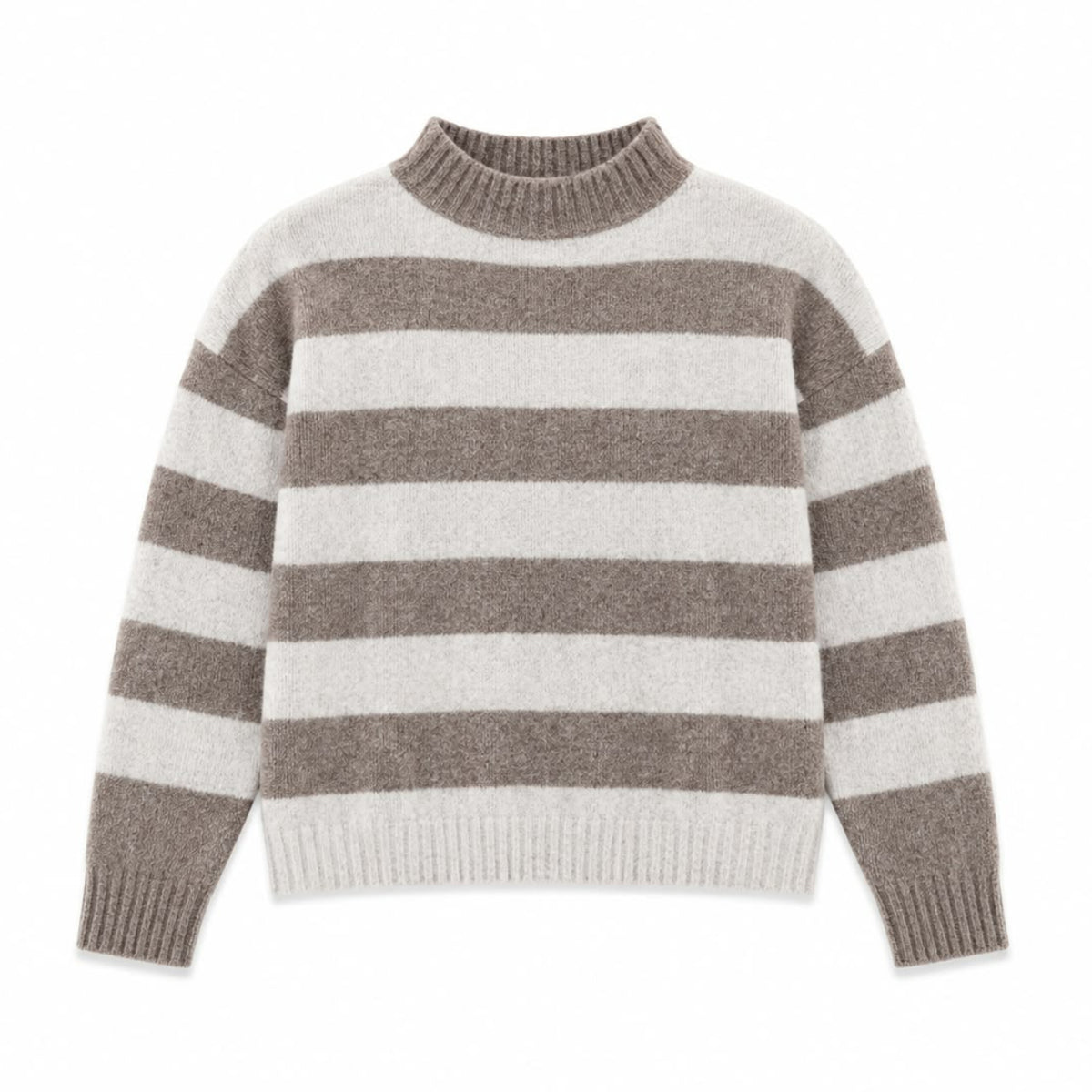 Kaschmir Rollkragenpullover Damen – Gestreifter Strickpullover