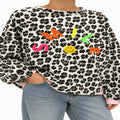 Damen Sweatshirt mit Animal-Print und buntem Motiv