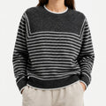 Kaschmir Pullover Damen – Gestreifter Strickpullover