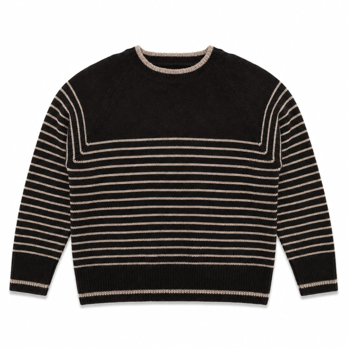 Kaschmir Pullover Damen – Gestreifter Strickpullover