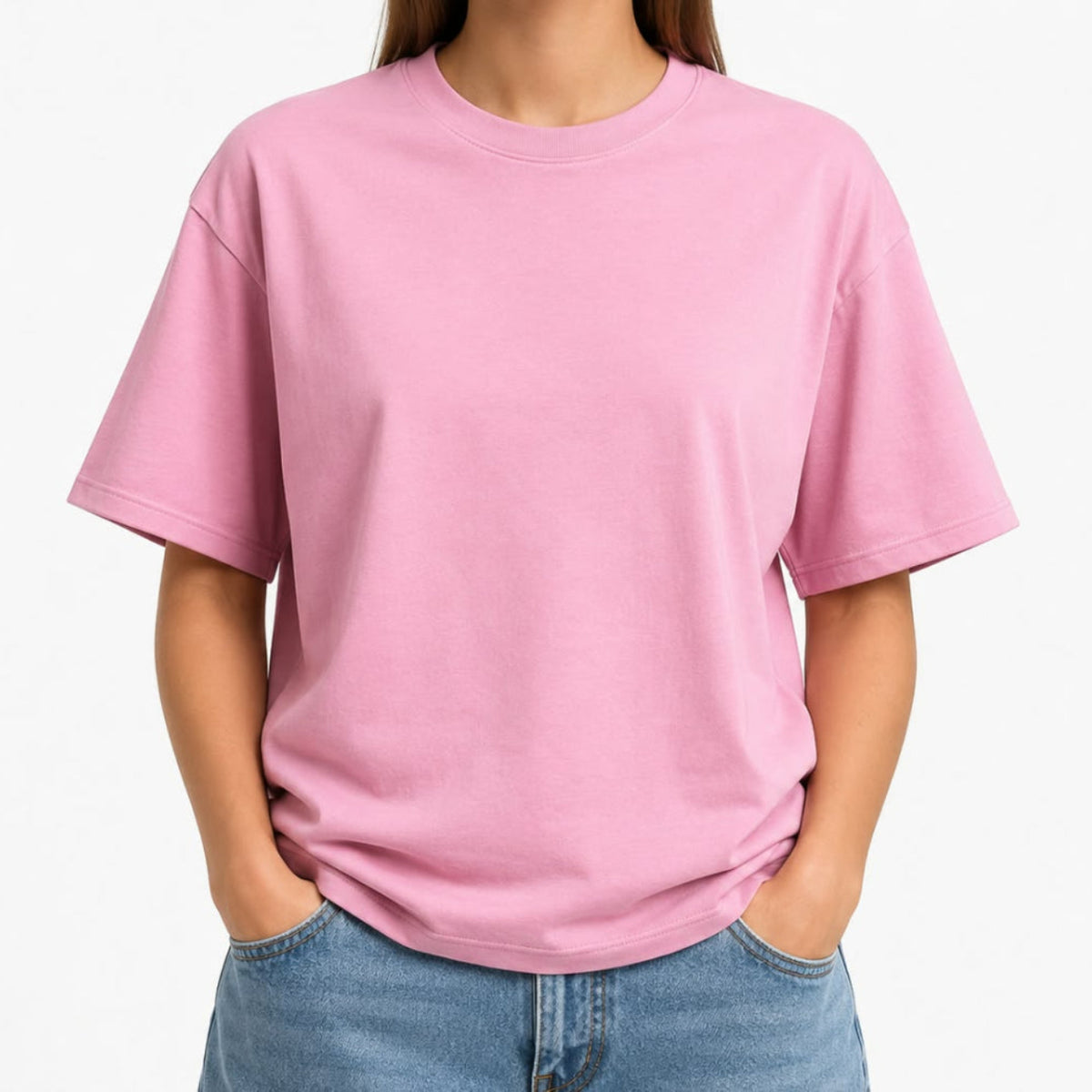 Kaschmir T-Shirt Damen – Oversize Überzieher mit Rundhalsausschnitt